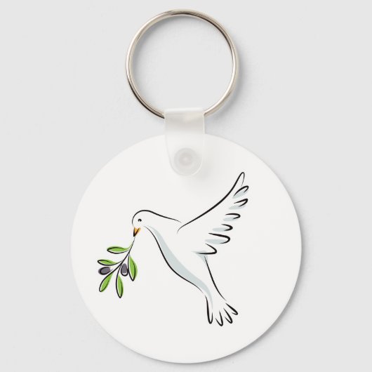 Peace dove with olive branch schlüsselanhänger (Vorderseite)