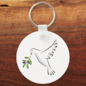 Peace dove with olive branch schlüsselanhänger (Vorderseite)