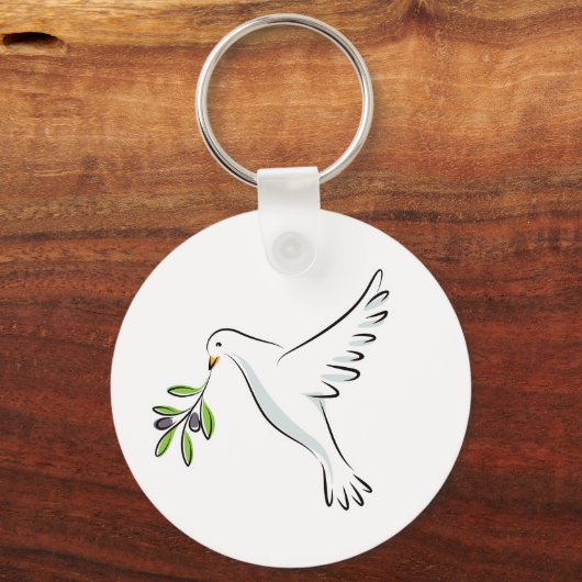 Peace dove with olive branch schlüsselanhänger (Vorderseite)