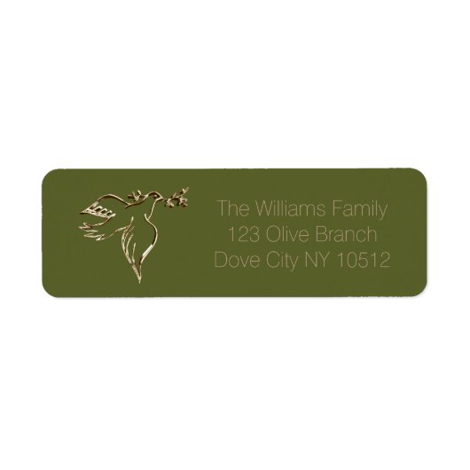 Peace Dove with Olive Branch Twig Imitate Gold Gre (Vorne)