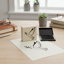 Peace Dove Wood Art Rubber Briefmarke Gummistempel