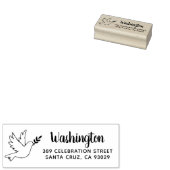 Peace Dove Zeichnend Rücksendeadresse von Familien Gummistempel (Stempel)