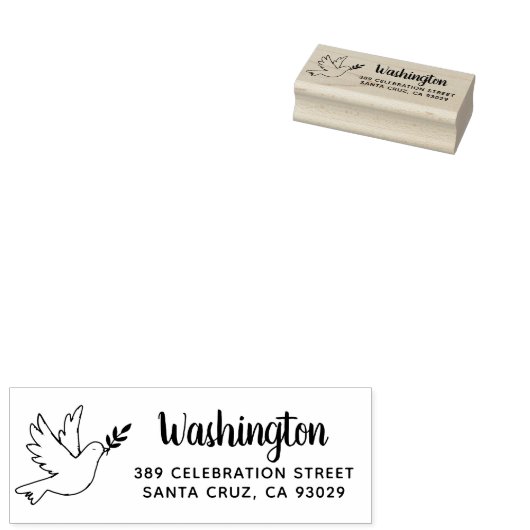 Peace Dove Zeichnend Rücksendeadresse von Familien Gummistempel (Stempel)