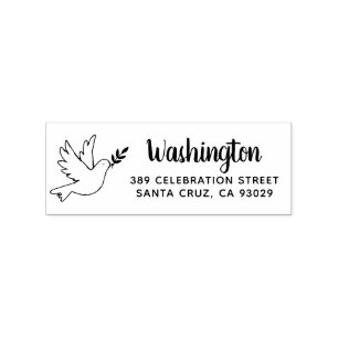 Peace Dove Zeichnend Rücksendeadresse von Familien Gummistempel