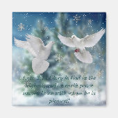 Peace doves Luke 2:14 Weihnachtsmagnet Magnet (Vorne)