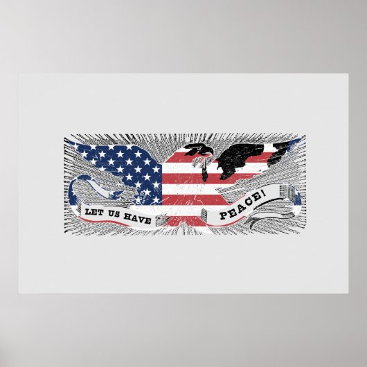 Peace Eagle Americana Patriotic Art Poster (Vorne)
