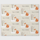 Peace Earth Minimalistisch Fox Bird Animal Geschenkpapier (Flach)