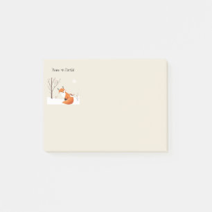 Peace Earth Minimalistisch Fox Bird Animal Post-it Klebezettel