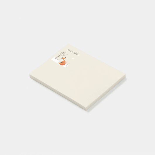 Peace Earth Minimalistisch Fox Bird Animal Post-it Klebezettel (angewinkelt)