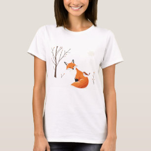 Peace Earth Minimalistisch Fox Bird Animal T-Shirt
