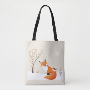 Peace Earth Minimalistisch Fox Bird Animal Tasche