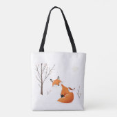 Peace Earth Minimalistisch Fox Bird Animal Tasche (Rückseite)