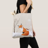 Peace Earth Minimalistisch Fox Bird Animal Tasche (Von Nahem)