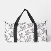 Peace Elegance White Graceful Dove Pattern Hochzei Duffle Bag (Vorderseite)