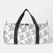 Peace Elegance White Graceful Dove Pattern Hochzei Duffle Bag (Rückseite)