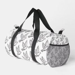 Peace Elegance White Graceful Dove Pattern Hochzei Duffle Bag