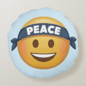 Peace Emoji Rundes Kissen (Rückseite)