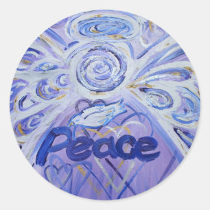 Peace Engel Inspirational Word Art Custom Stickers