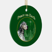 Peace English Setter Keramik Ornament (Rechts)