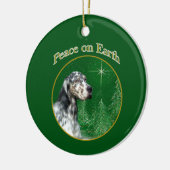 Peace English Setter Keramik Ornament (Links)