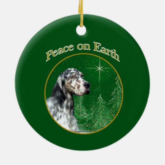 Peace English Setter Keramik Ornament (Hinten)