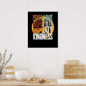 Peace Faith Hope Kindness Anti Bullying Orange Poster (Küche)