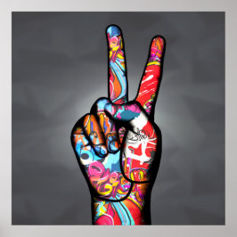 Peace Finger Sign Poster