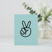Peace Fingers Postkarte (Stehend Vorderseite)