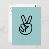 Peace Fingers Postkarte (Vorne/Hinten)