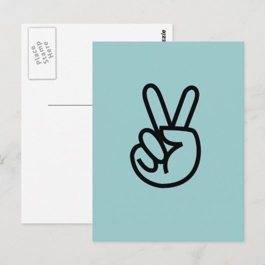 Peace Fingers Postkarte (Vorne/Hinten)
