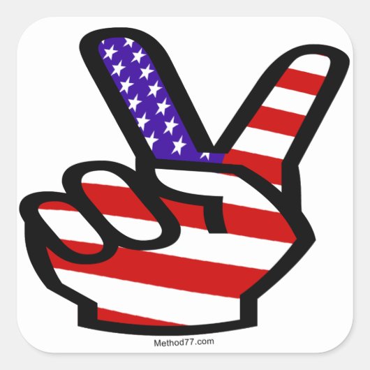 Peace Fingers USA Stickers (Vorderseite)