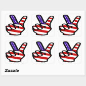 Peace Fingers USA Stickers (Blatt)