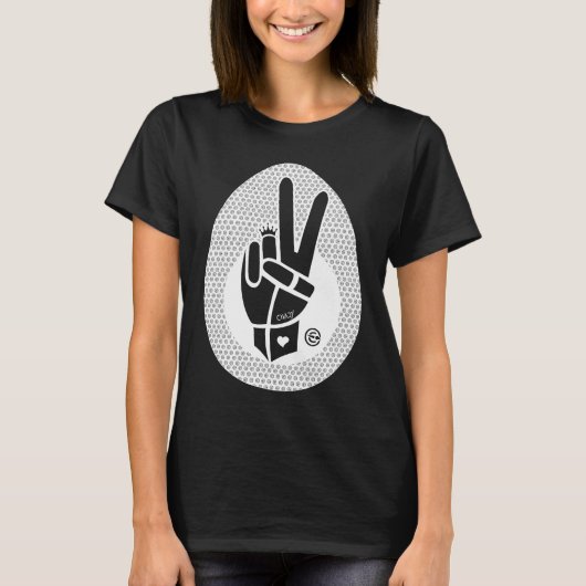 Peace First Peace Hand Sign White T-Shirt (Vorderseite)