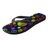PEACE - Flachmuster mehrfarbig + Ihr Backgr. Badesandalen (Schrägansicht)