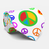 PEACE - Flachmuster mehrfarbig + Ihr Backgr. Krawatte (Gerollt)