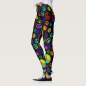 PEACE - Flachmuster mehrfarbig + Ihr Backgr. Leggings (Links)