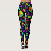 PEACE - Flachmuster mehrfarbig + Ihr Backgr. Leggings (Rückseite)