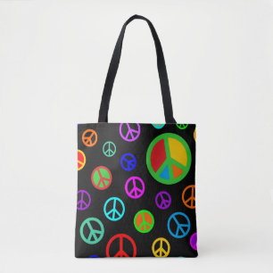 PEACE - Flachmuster mehrfarbig + Ihr Backgr. Tasche