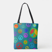 PEACE - Flachmuster mehrfarbig + Ihr Backgr. Tasche (Rückseite)