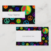 PEACE - Flachmuster mehrfarbig + Ihr Backgr. Visitenkarte (Vorne/Hinten)