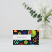 PEACE - Flachmuster mehrfarbig + Ihr Backgr. Visitenkarte (Stehend Vorderseite)