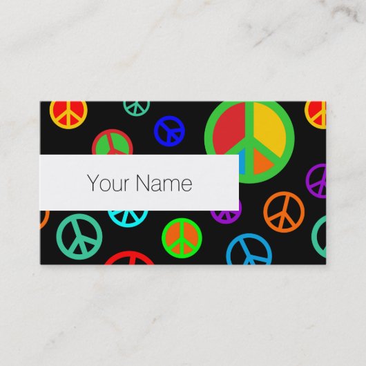 PEACE - Flachmuster mehrfarbig + Ihr Backgr. Visitenkarte (Vorderseite)