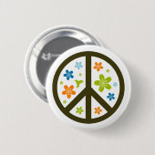 Peace Floral Design Button (Vorne & Hinten)