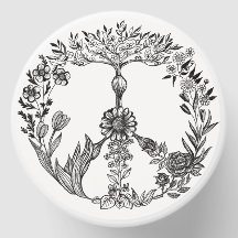 Peace Floral Zeichnend Niedlich Boho Hippie Blume