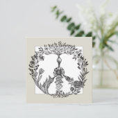 Peace Floral Zeichnend Niedlich Boho Hippie Blume  Dankeskarte (Stehend Vorderseite)