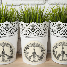 Peace Floral Zeichnend Niedlich Boho Hippie Blume  Runder Aufkleber