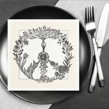 Peace Floral Zeichnend Niedlich Boho Hippie Blume