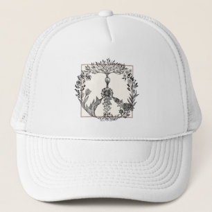 Peace Floral Zeichnend Niedlich Boho Hippie Blume Truckerkappe