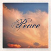 Peace Fluffy Pink Clouds Foto Abend Sky Glasuntersetzer (Vorderseite)