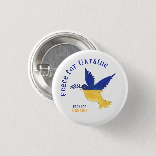 Peace for Ukraine & Pray for Ukraine Button (Vorne & Hinten)